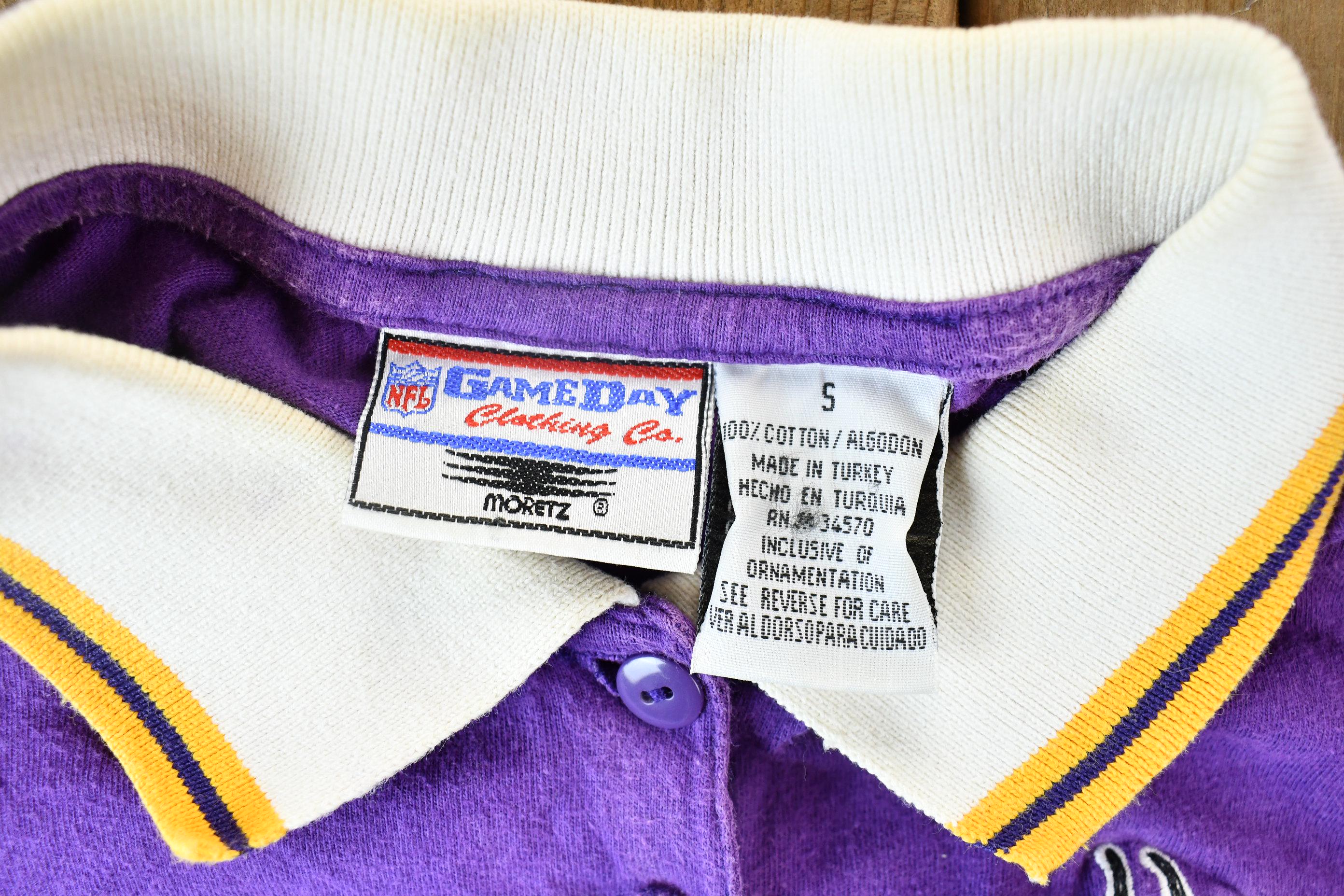 Vintage 1990s Minnesota Vikings NFL Football Embroidered Logo Gameday Polo Shirt