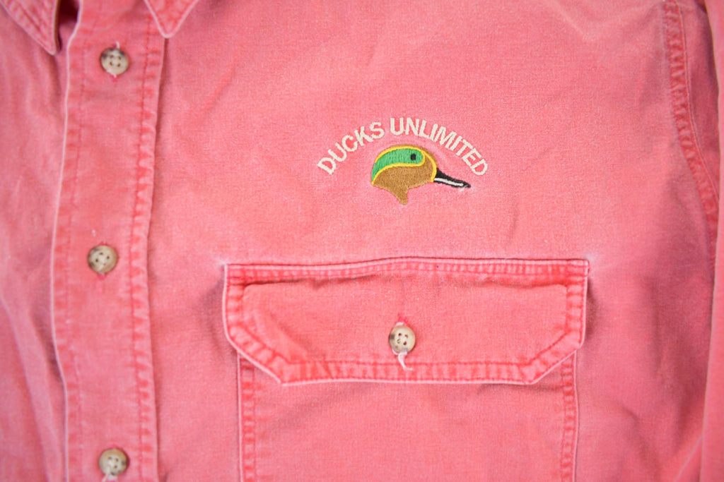 Vintage 1990s Woolrich Ducks Unlimited Sun Faded Button Up Shirt Men's 2XL