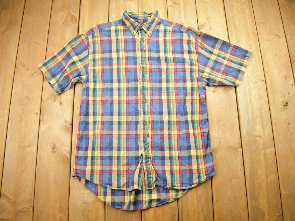 Vintage 1990s Plaid Flannel Button Up GAP T-Shirt
