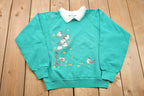 Vintage 1990s Bird Theme Double Collar Crewneck Sweater