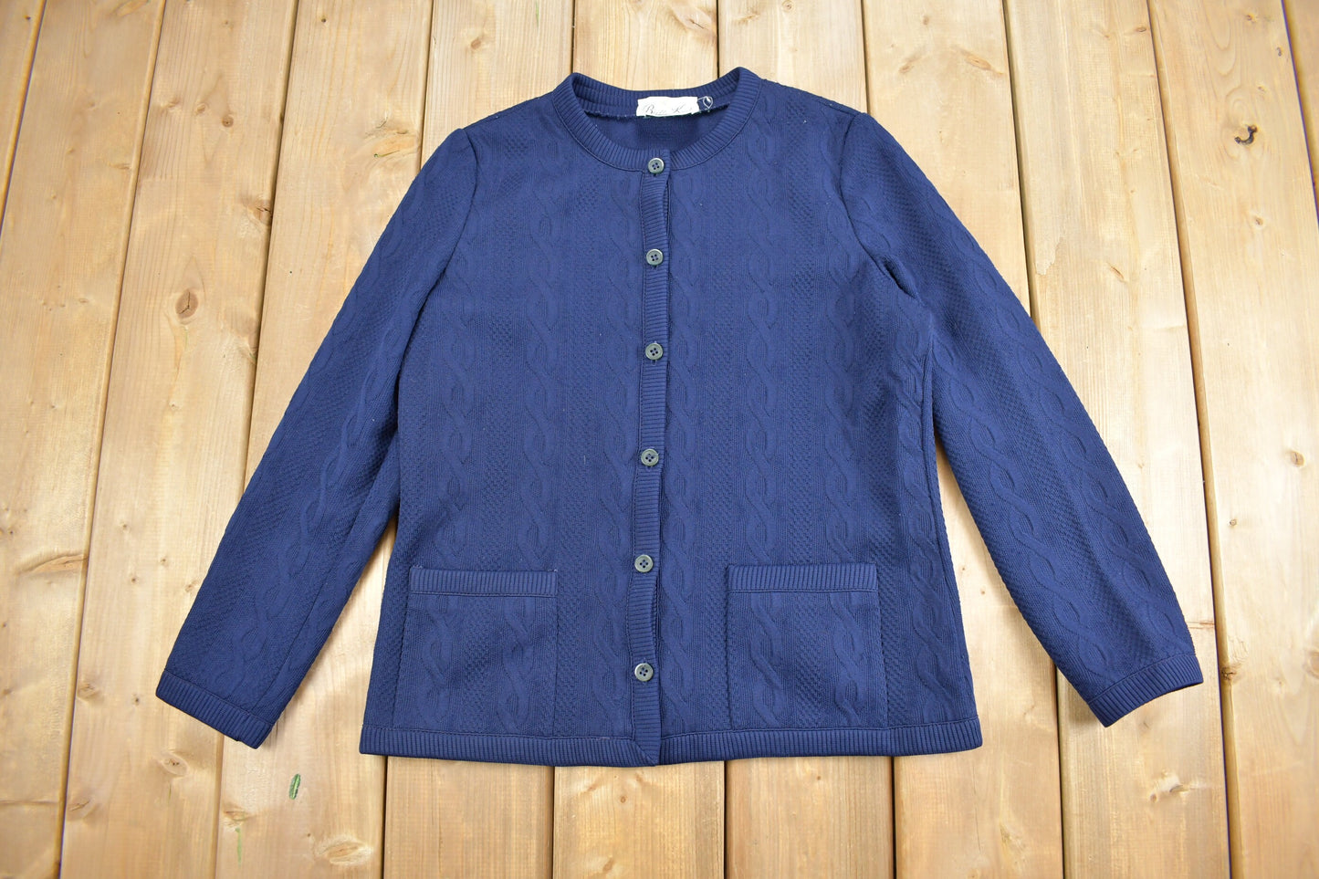 Vintage 1980s Butte Knit Knit Cardigan Sweater / Vintage Cardigan / Button Up / Cable Knit