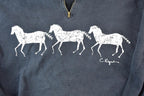 Vintage 1990s 3 Horse Quarter Zip Mock Neck Outdoorsman Sweatshirt