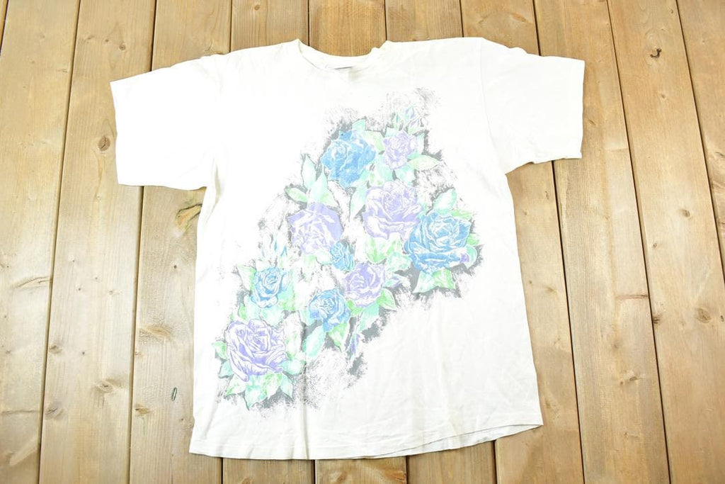 Vintage 1990s Jacques Moret Souvenir Floral Print T-Shirt Women's Large