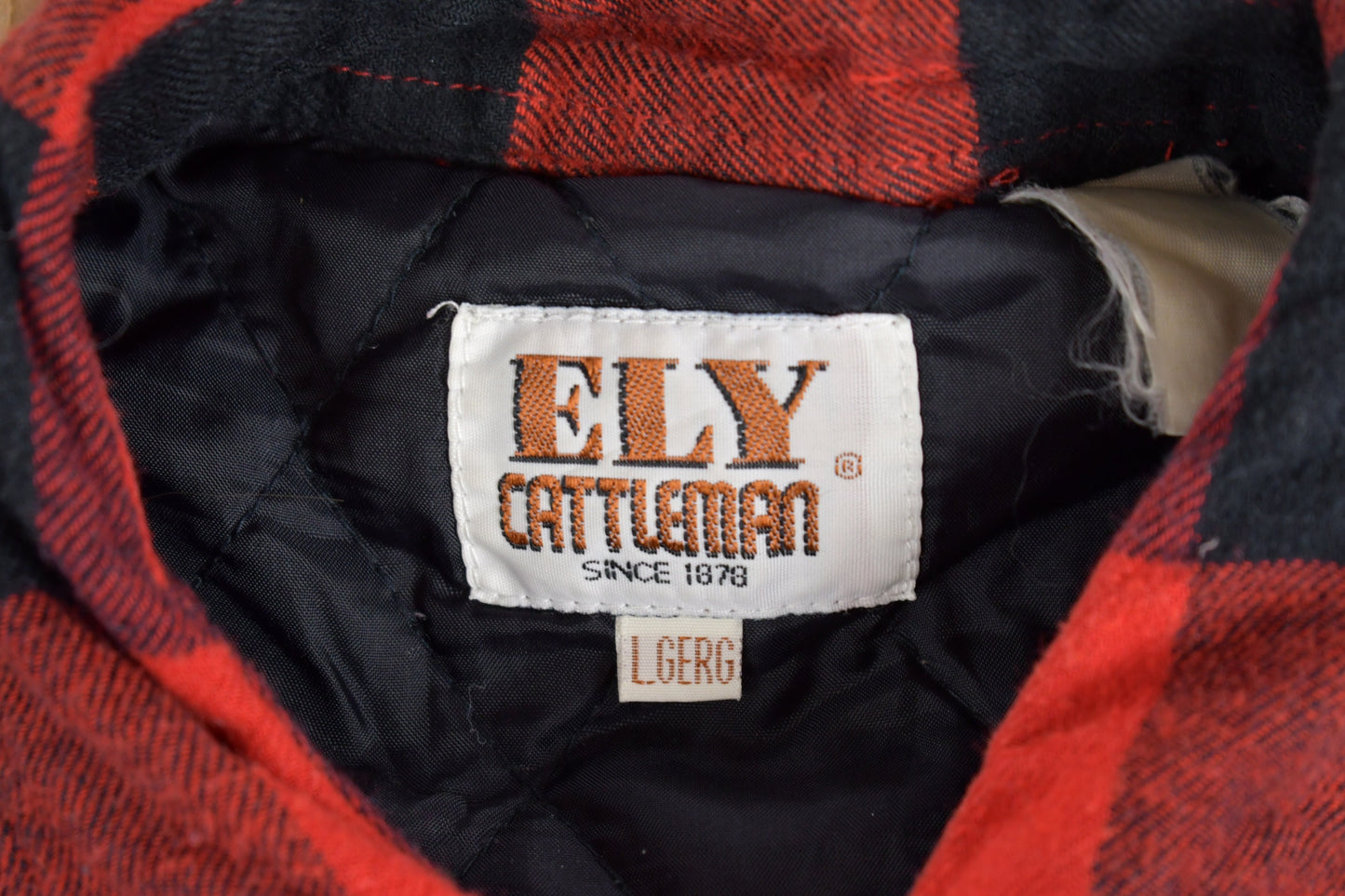 Vintage 1980s Ely Cattleman Buffalo Plaid Button Up Shirt / Insulated Flannel / 80s Button Up / Vintage Flannel /