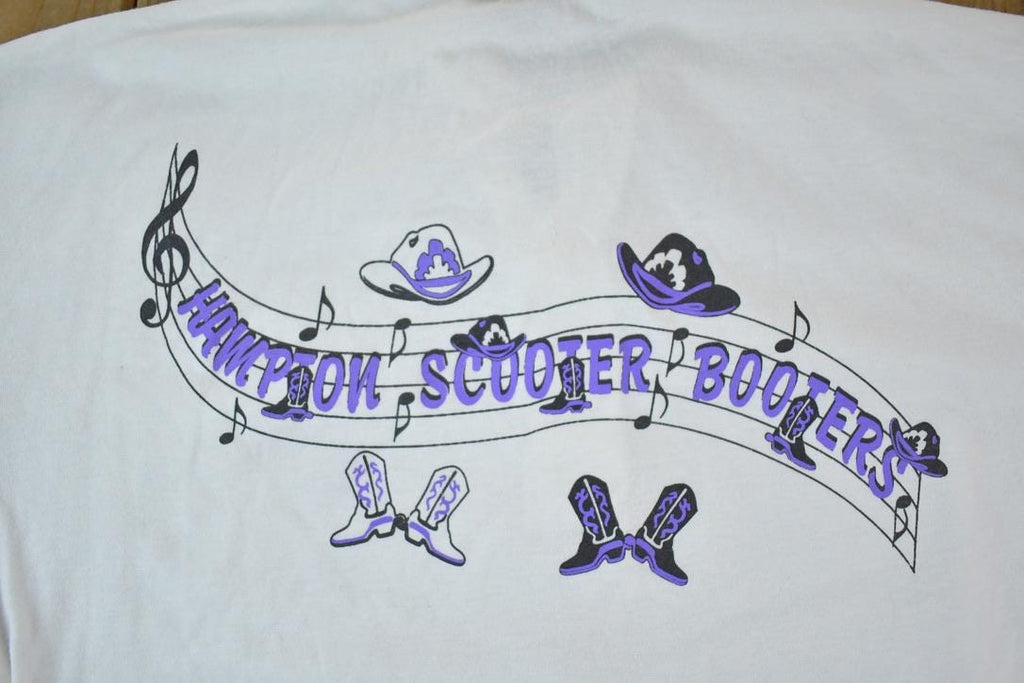 Vintage 1980s Hampton Scooter Booters Souvenir Single Stitch Graphic Print T-Shirt