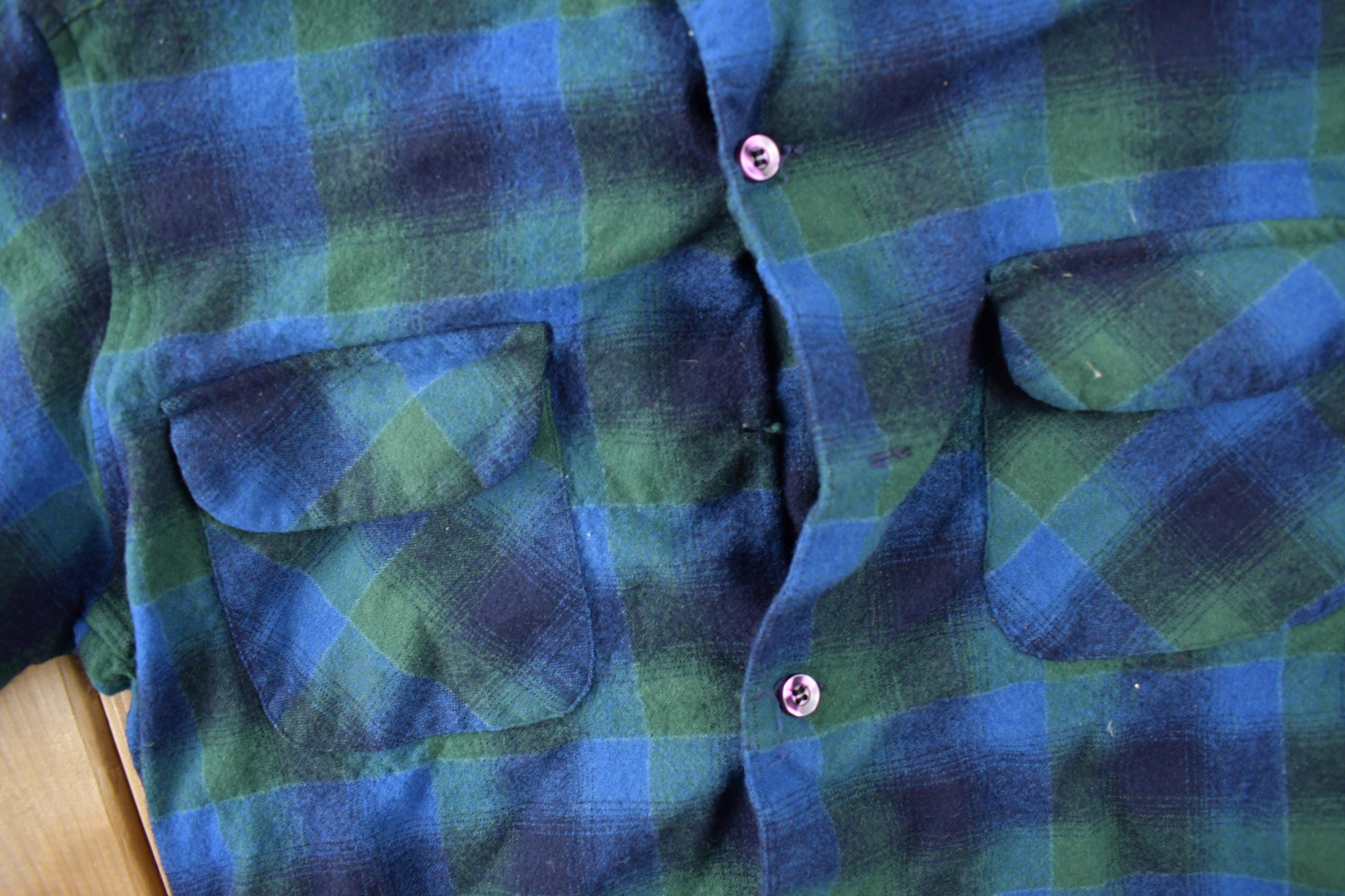 Vintage 1980s Pendleton Plaid Button Up Shirt