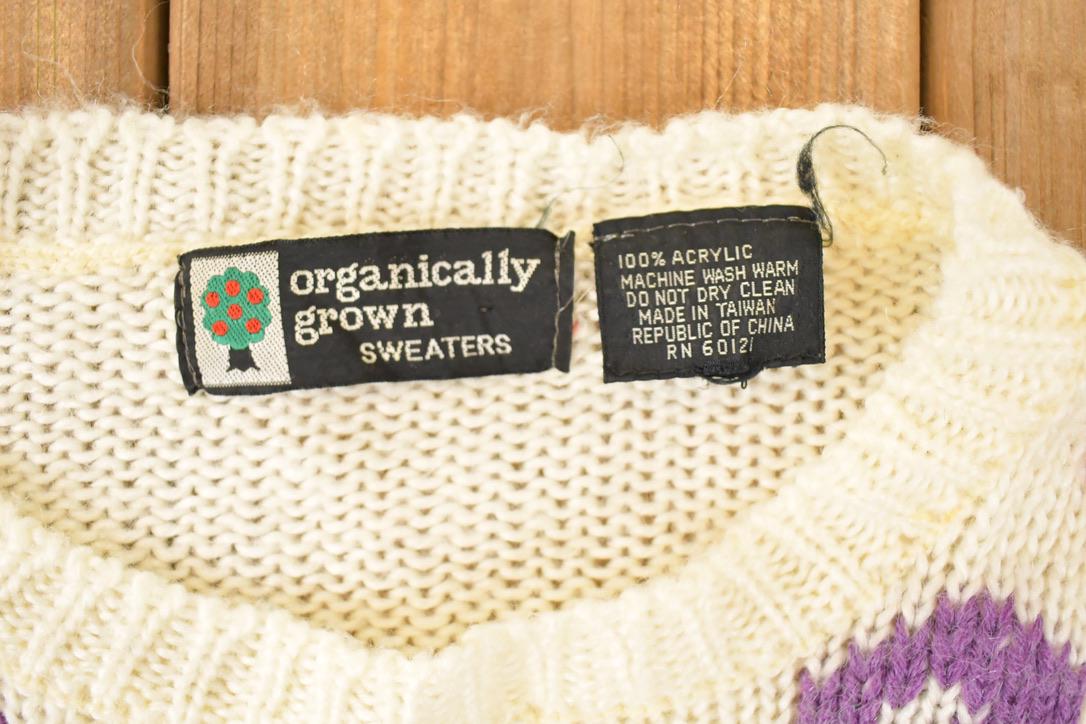 Vintage 1990s Organically Grown Knit Crewneck Sweater Women's S