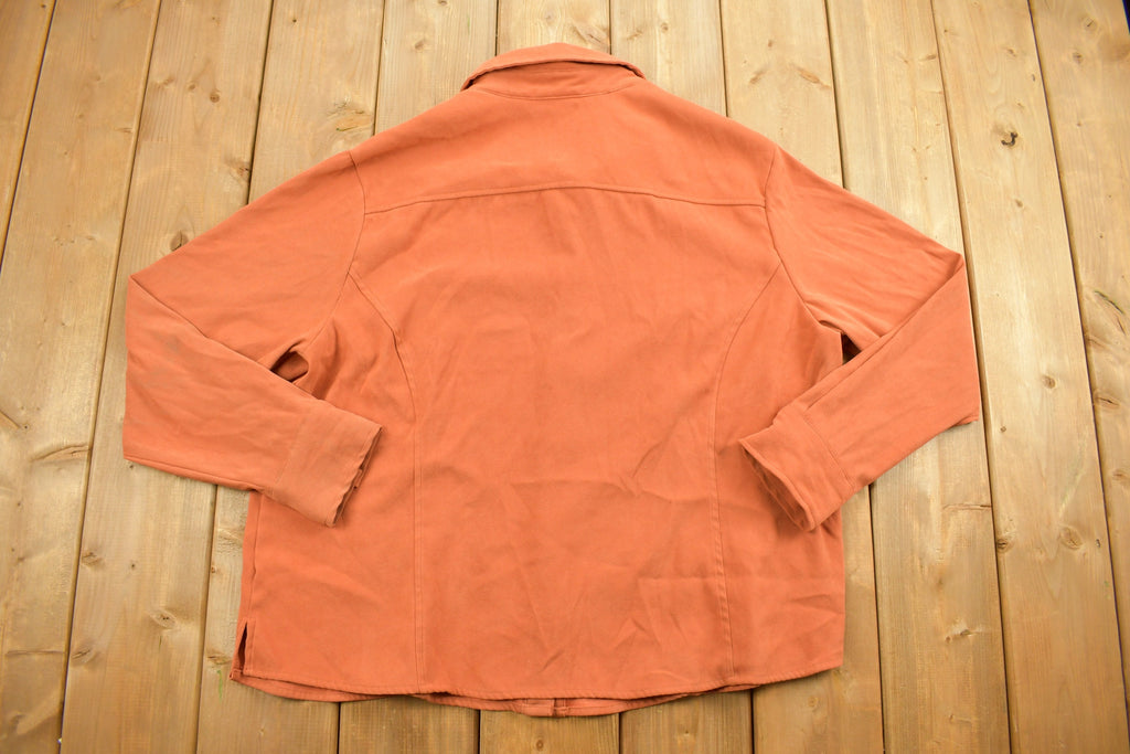 Vintage 1990s Blank Orange Button Up Shirt