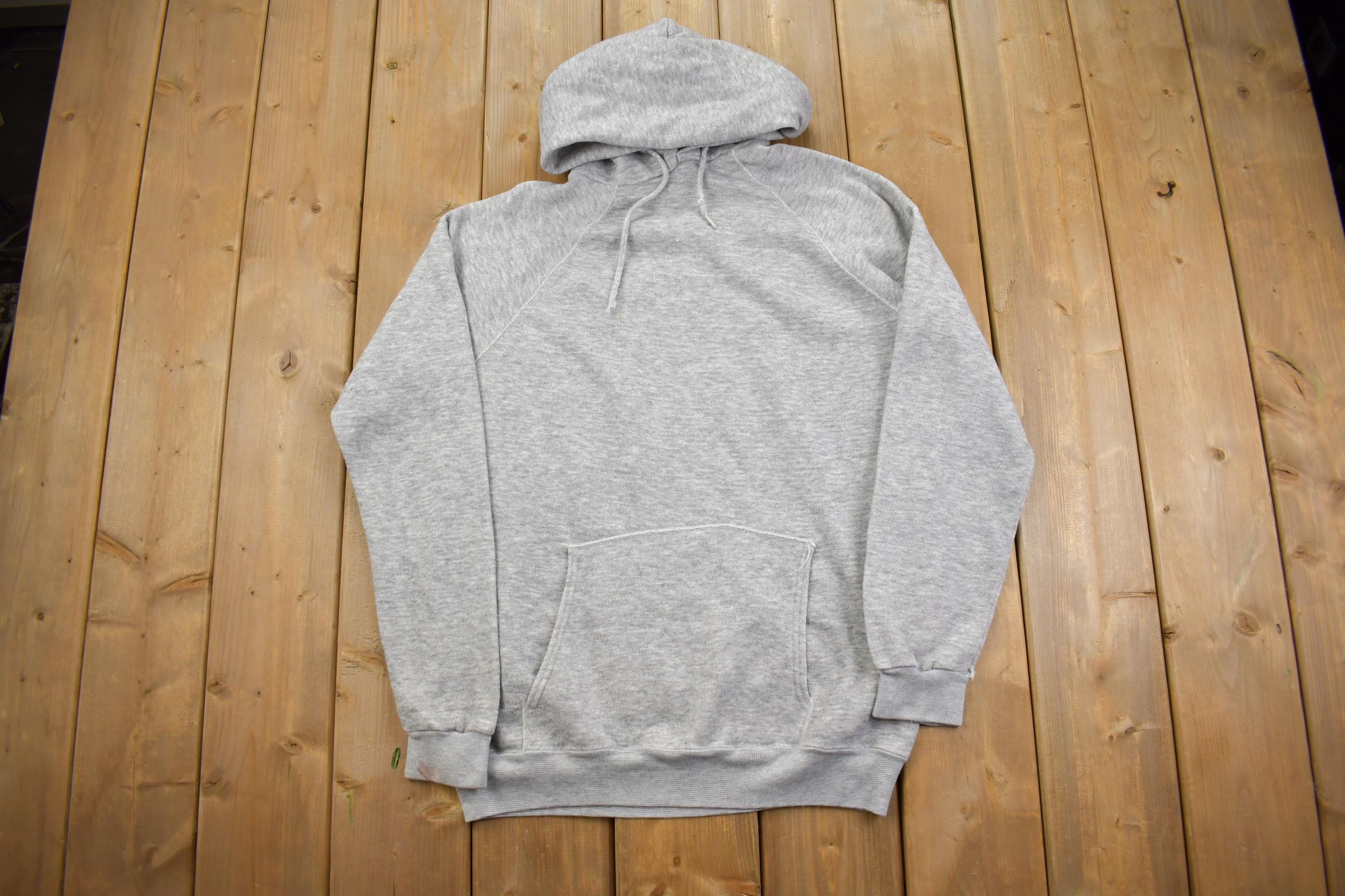 Vintage 1990s Grey Hoodie Made - Medium