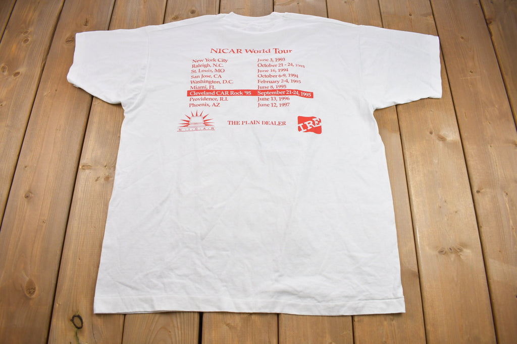 Vintage 1990s NICAR World Tour Car Rock Graphic T Shirt