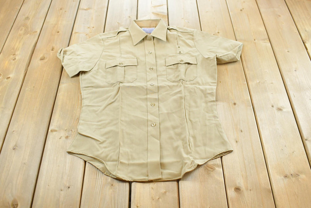 Vintage 1980s Jaguar Tropical by Conqueror Button Up Beige Safari Style Shirt Men's /