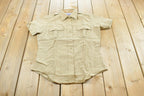 Vintage 1980s Jaguar Tropical by Conqueror Button Up Beige Safari Style Shirt Men's /