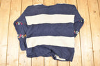 Vintage 1990s Christopher & Banks Hand Embroidered Floral Knit Cardigan Sweater Womens L