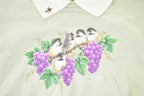 Vintage 1990s Grapevine Birds Cute Cartoon Collared Sweatshirt Women's 3X