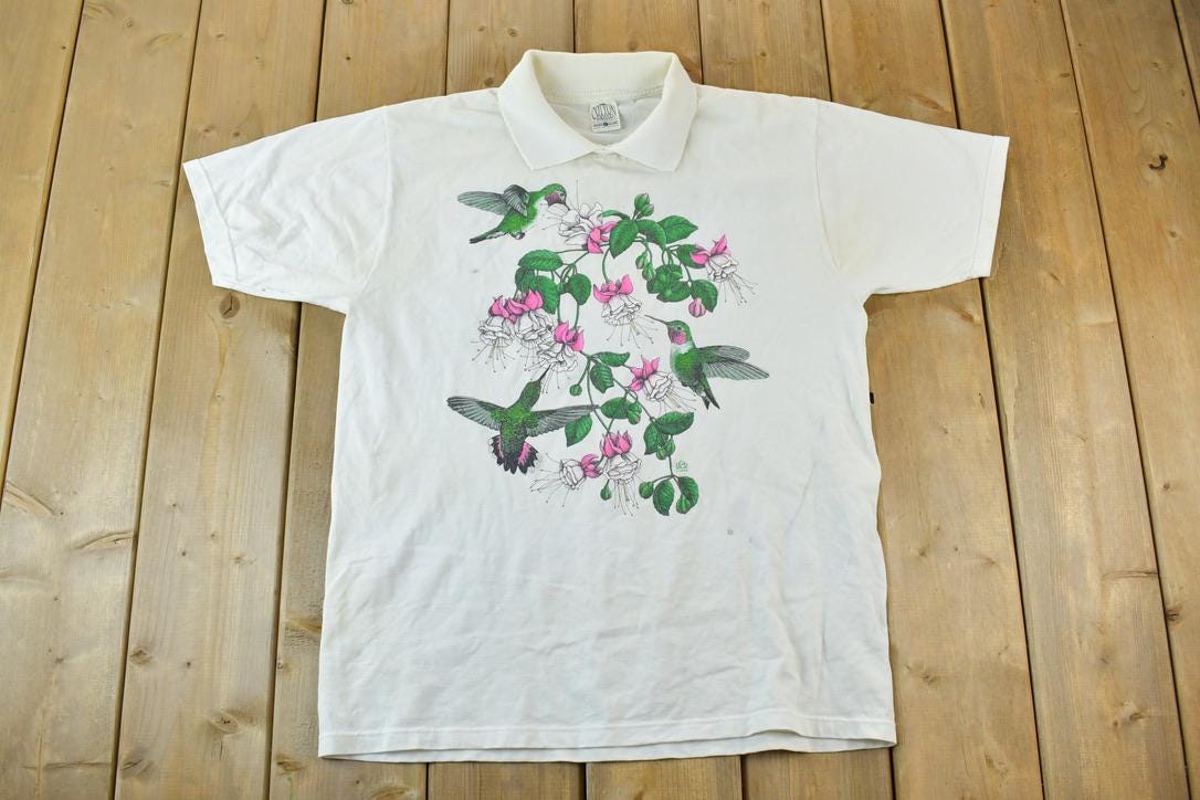 Vintage 1990s Hummingbird Button Up Shirt