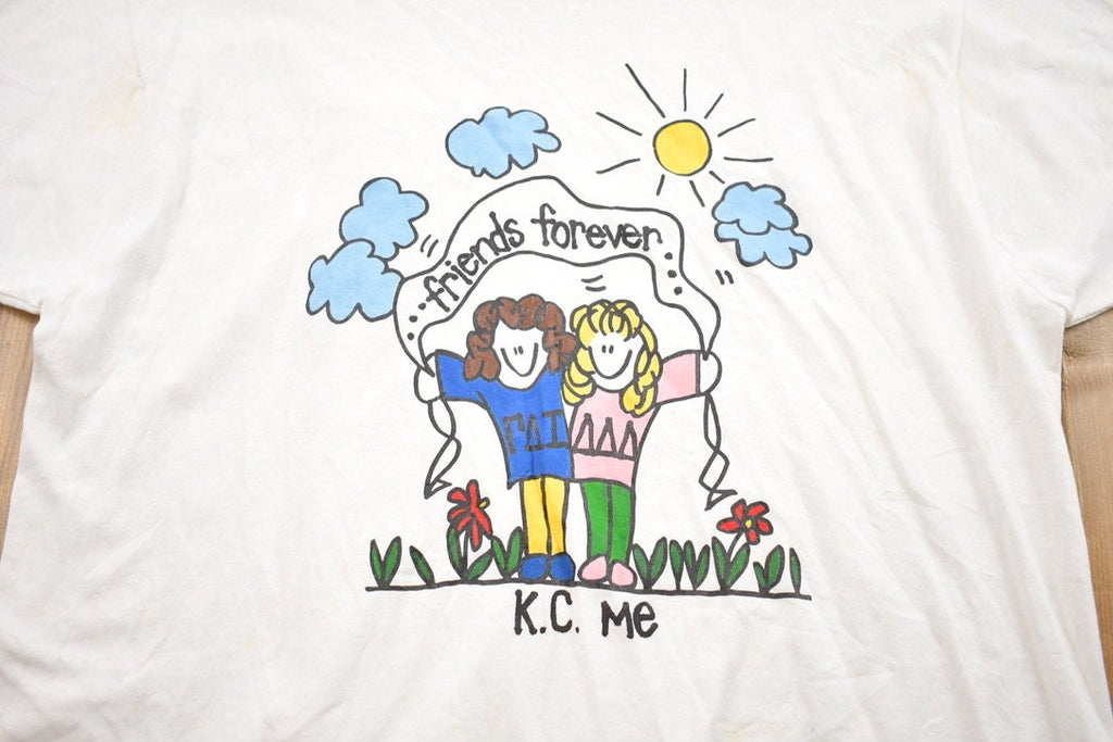 Vintage 1990s Fruit Of The Loom Friends Forever Graphic T-Shirt /