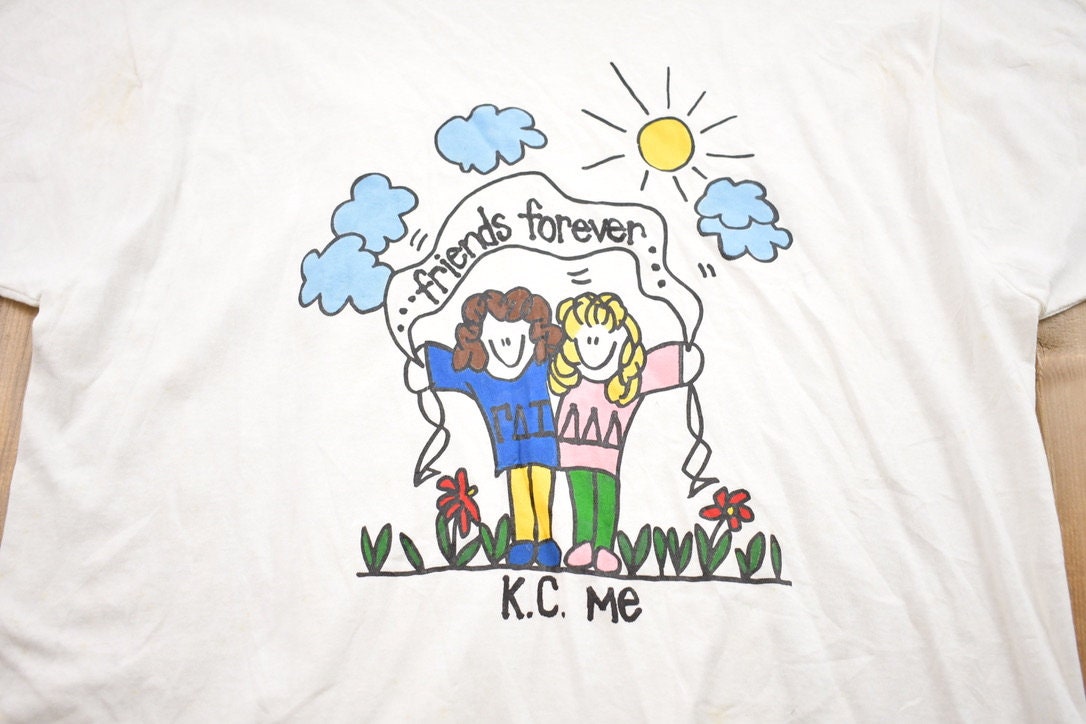 Vintage 1990s Fruit Of The Loom Friends Forever Graphic T-Shirt /