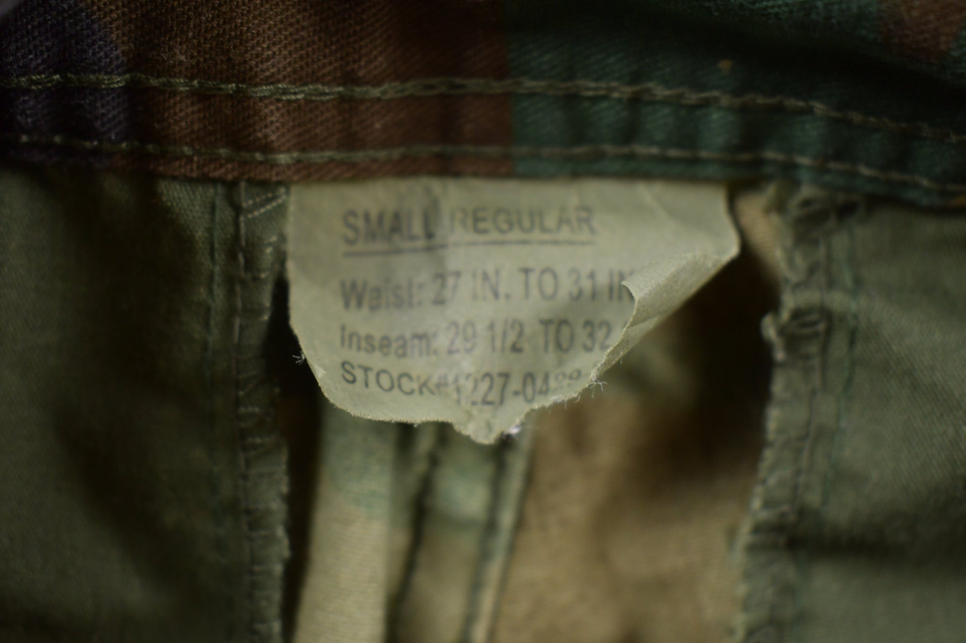 Vintage 2001 Army Military Camouflage Cargo Pants Size 29 x 31