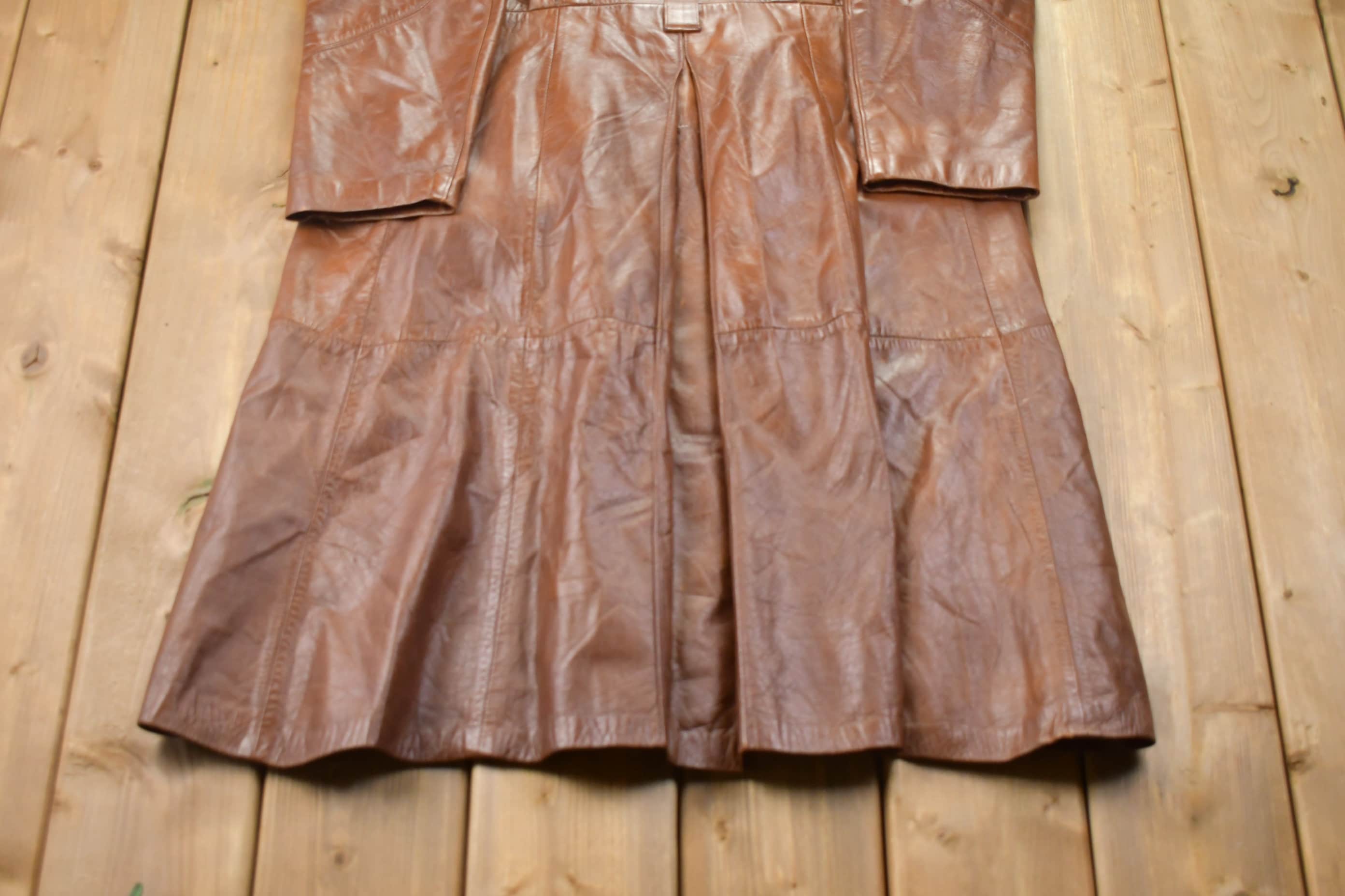 Vintage 1980s Leather Full Length Jacket