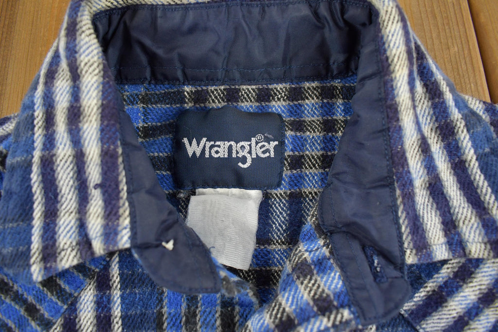 Vintage 1980s Wrangler Plaid Button Up Western Shirt Made In USA