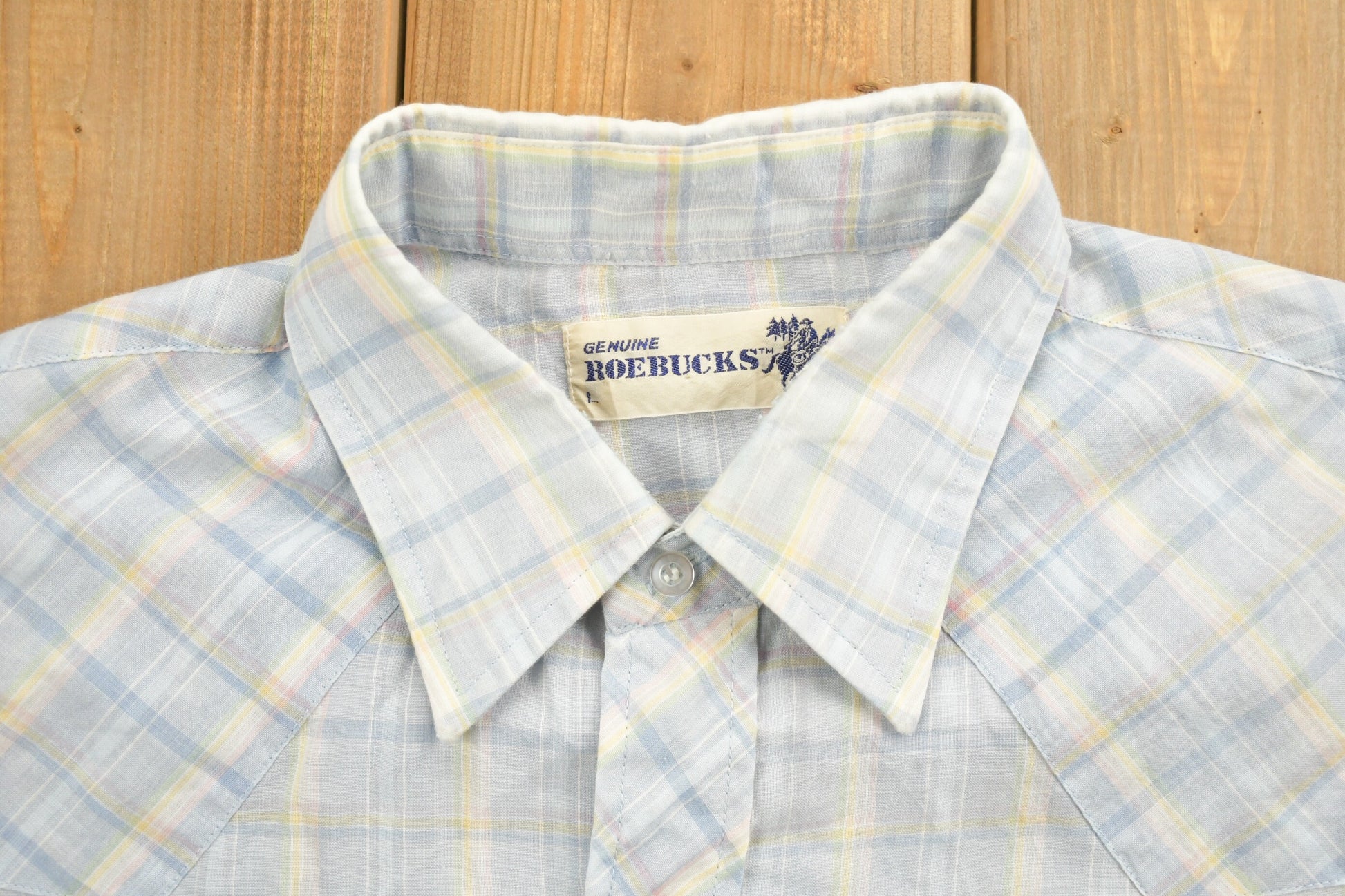 Vintage 1990s Roebucks Flannel Button Up Shirt / 1990s Button Up / Vintage Flannel / Plaid Shirt / Button Down / Western / Casual