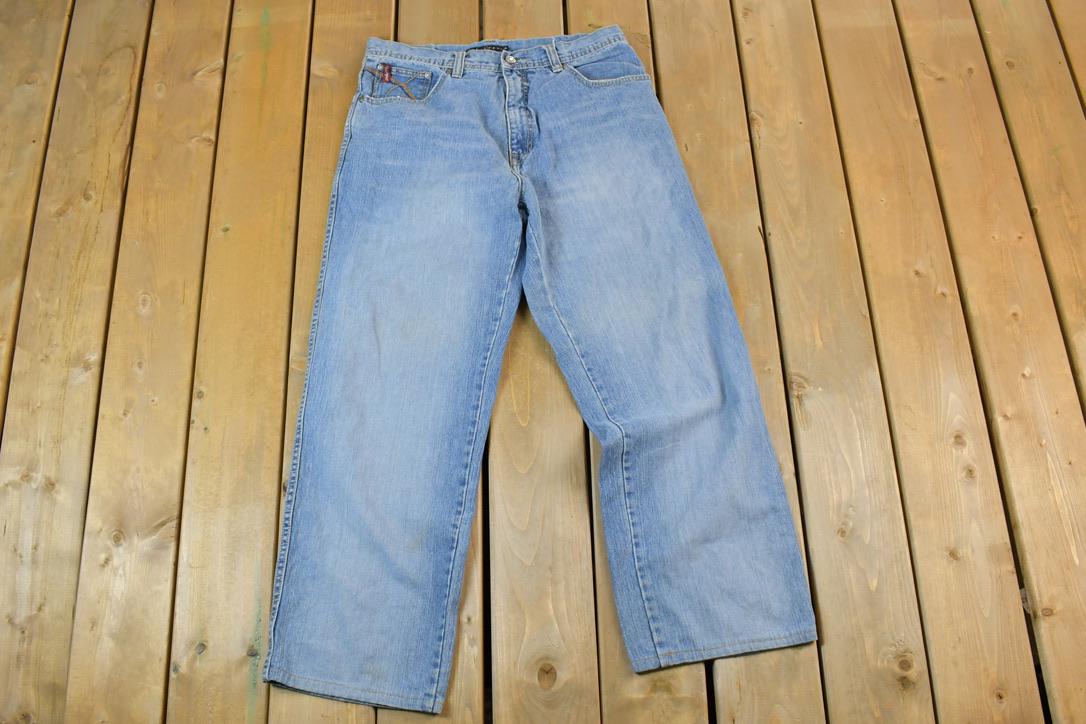 Vintage 1990s Pelle Pelle Denim Wide Leg Jeans Size 34x34 / Vintage Denim / Vintage Levis / Made In USA / Retro Jeans