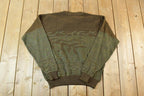 Vintage 1980s London Fog Abstract Tree Knit Crewneck Sweater