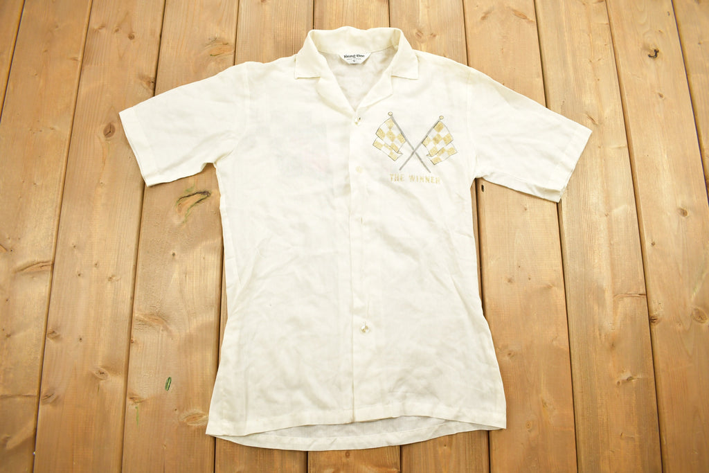 Vintage 1990s Kids Racing "The Winner" Button Up Shirt / Single Stitch / Racing / 90s Streetwear / Athleisure / Sportswear / Made In USA