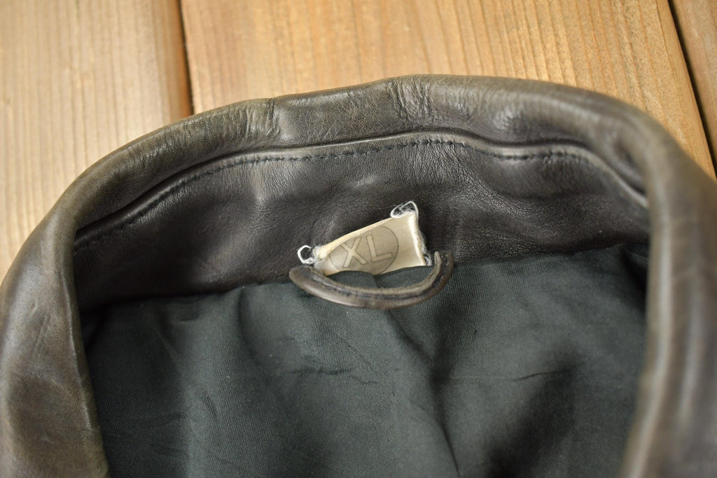 Vintage 1980sDark Brown Genuine Leather Women's Coat Size XL