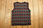 Vintage 1990s Crystal Lobe Abstract Knit Cardigan Sweater Vest