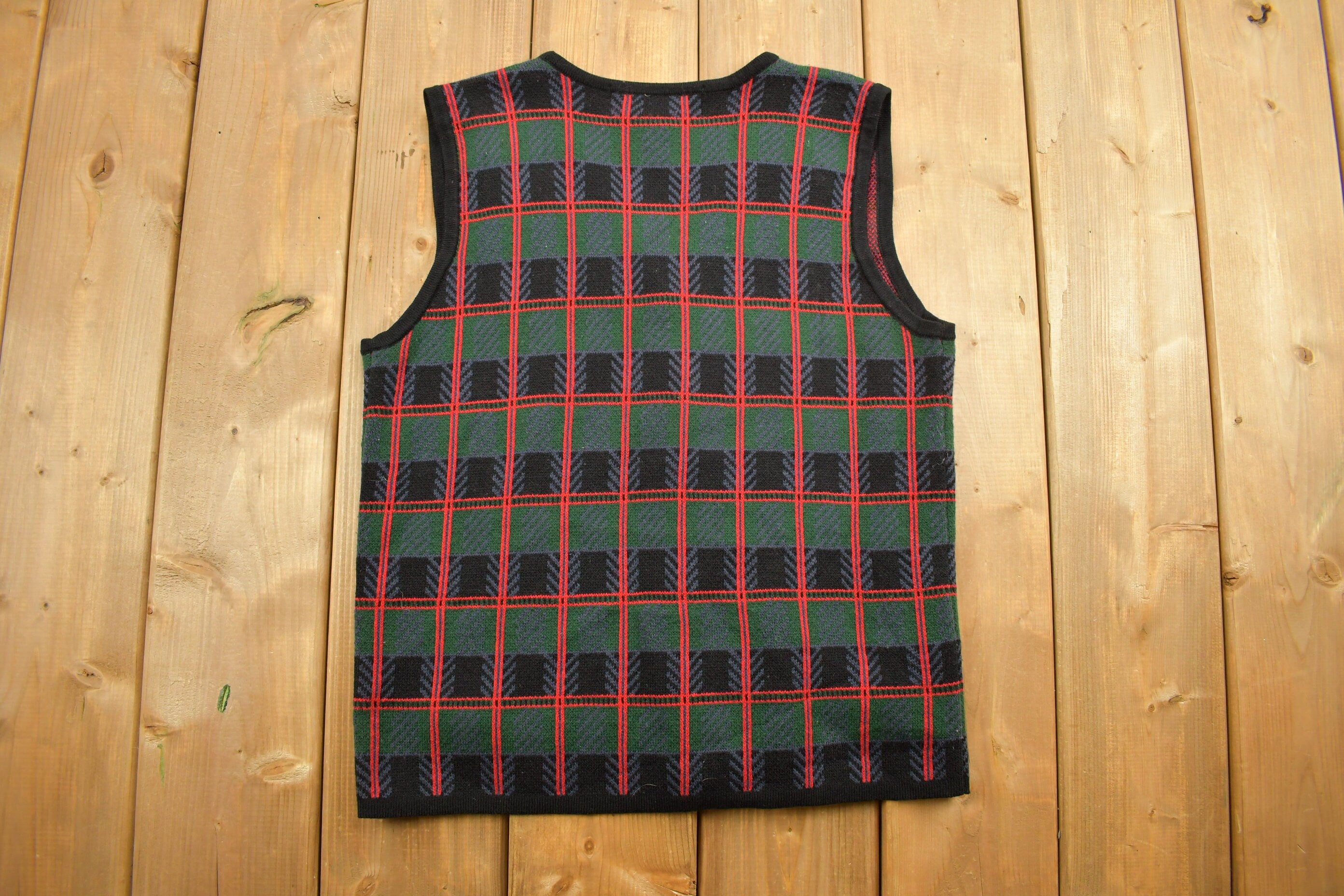 Vintage 1990s Crystal Lobe Abstract Knit Cardigan Sweater Vest