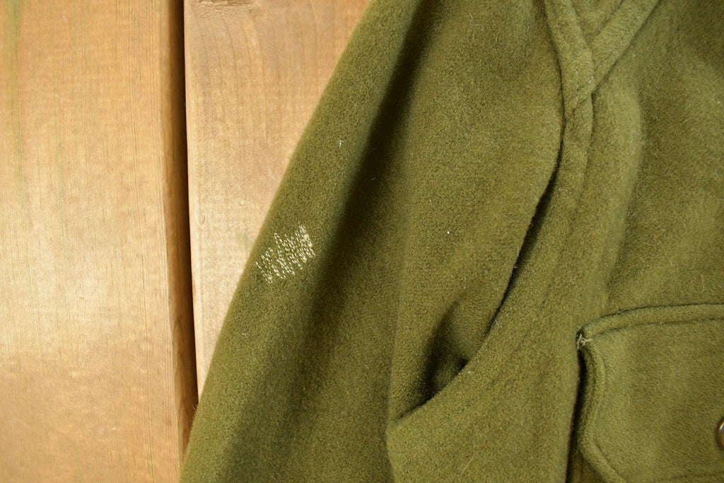 Vintage 1950s Military Wool Button Up Infantry Shirt