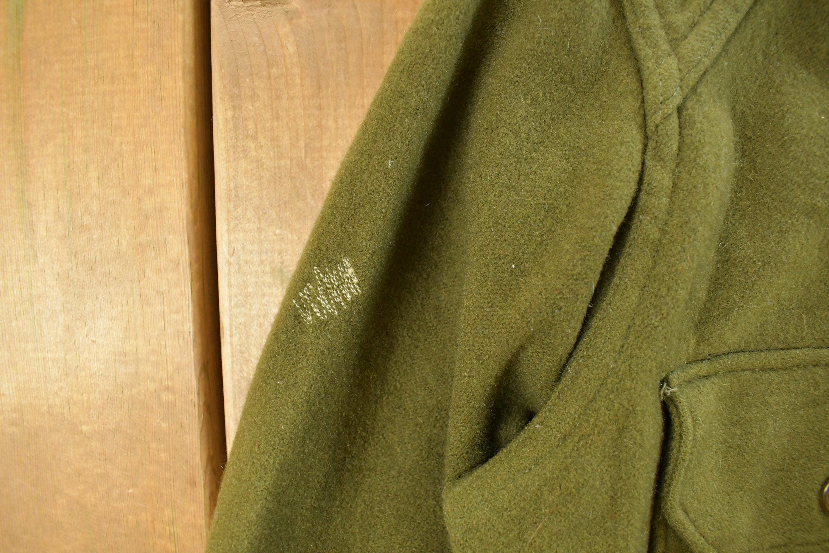 Vintage 1950s Military Wool Button Up Infantry Shirt