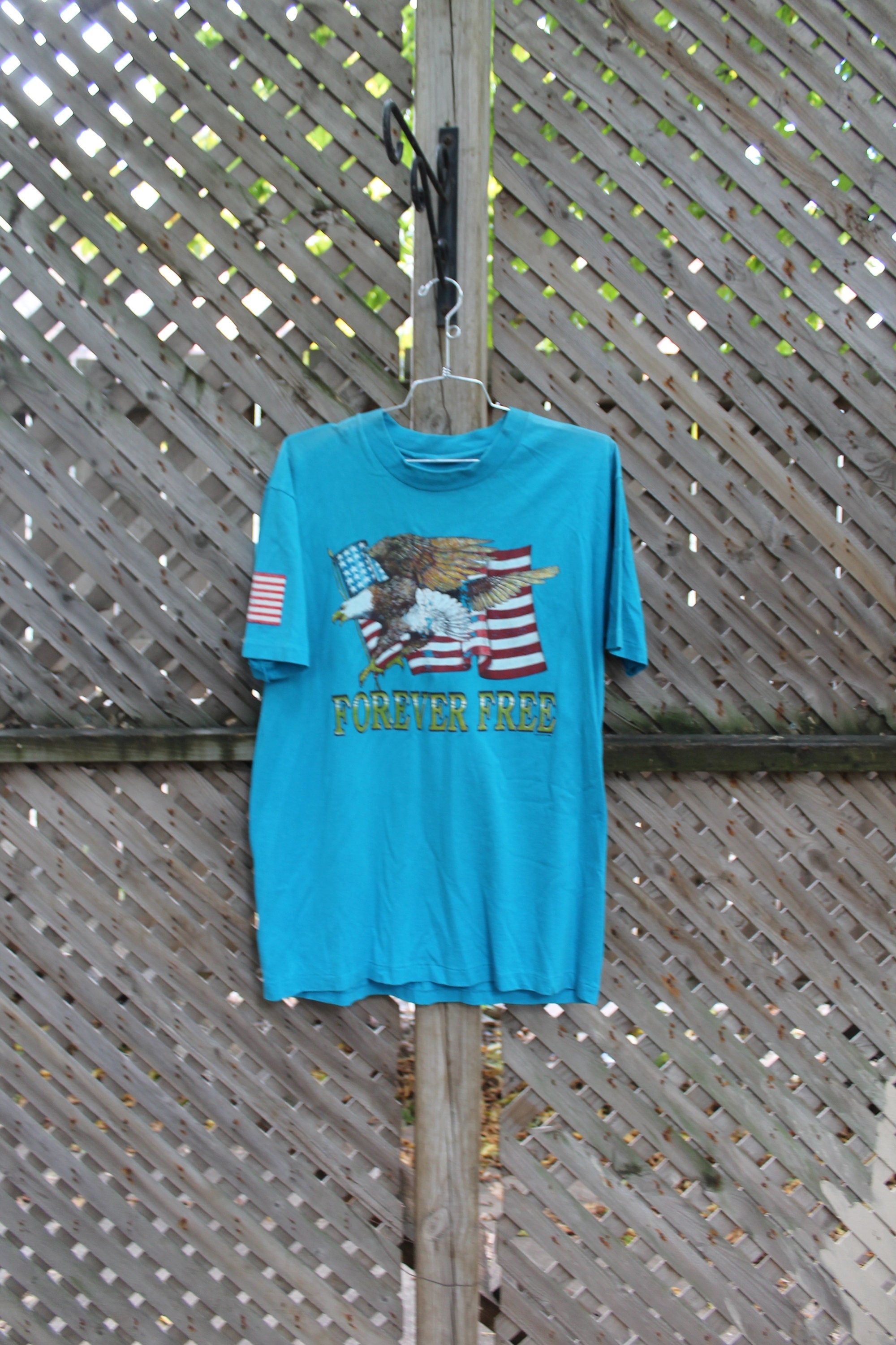 Vintage 1999 Forever Free American Pride Eagle Theme T-shirt
