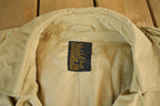 Vintage 1970s 1980s Double Breasted Trench Overcoat Men's Small