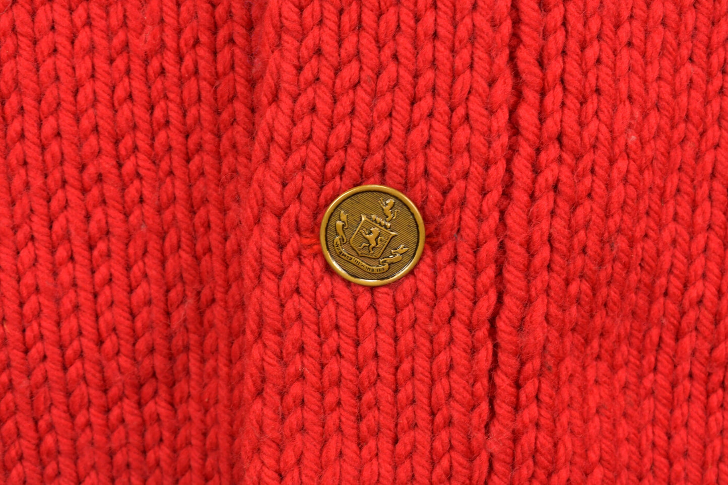 Vintage 1970s Red Knit Cardigan Sweater / Vintage Cardigan / Collared Knit / Gold Button / Winter Wear / Button Up