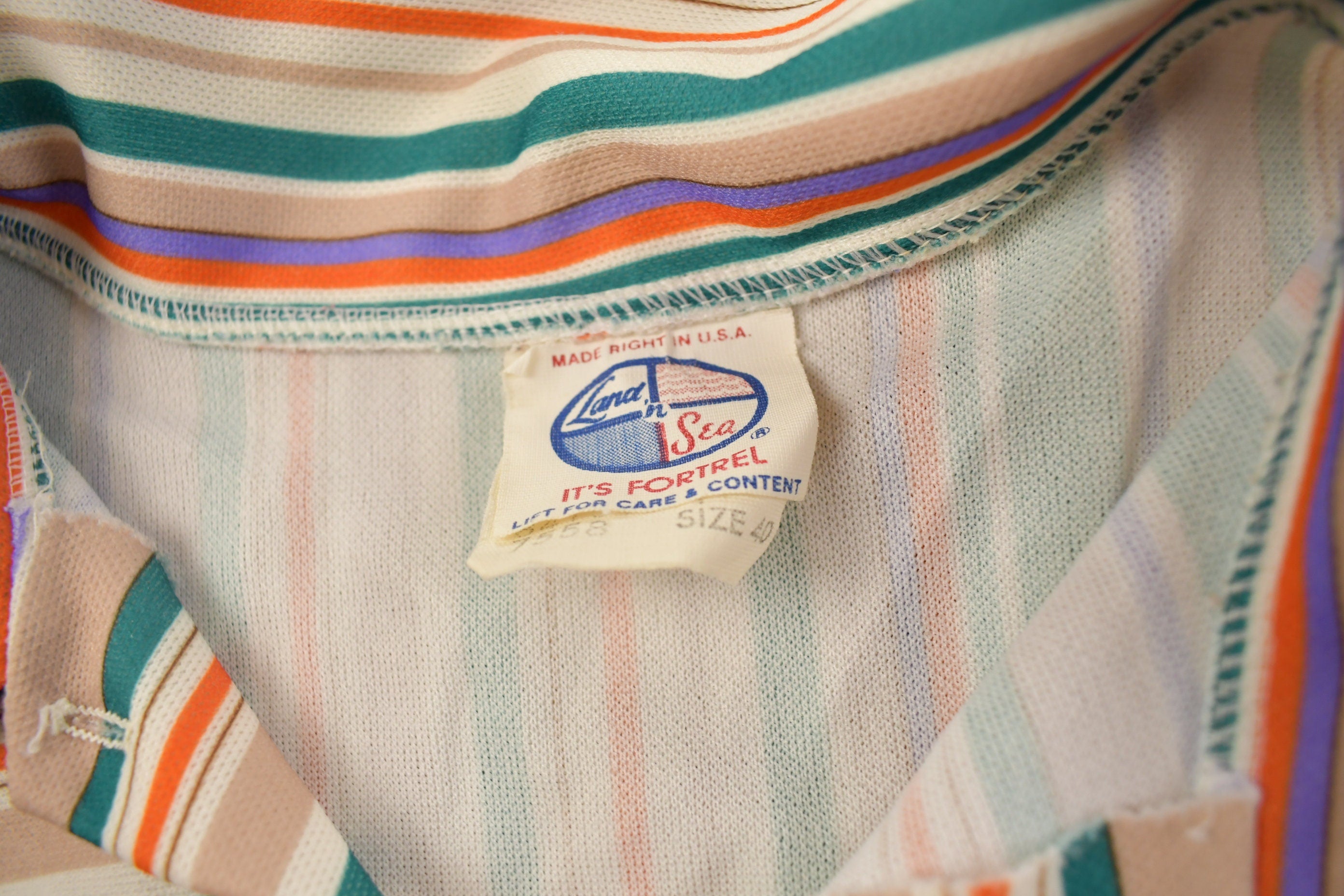 Vintage 1990s Land 'N Sea Striped Button Up Shirt