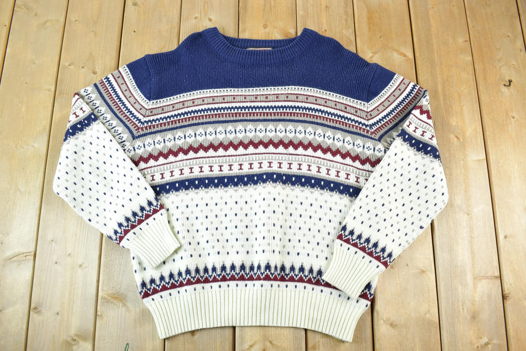 Vintage 1990s Youngbloods Knit Abstract Pattern Crewneck Sweater