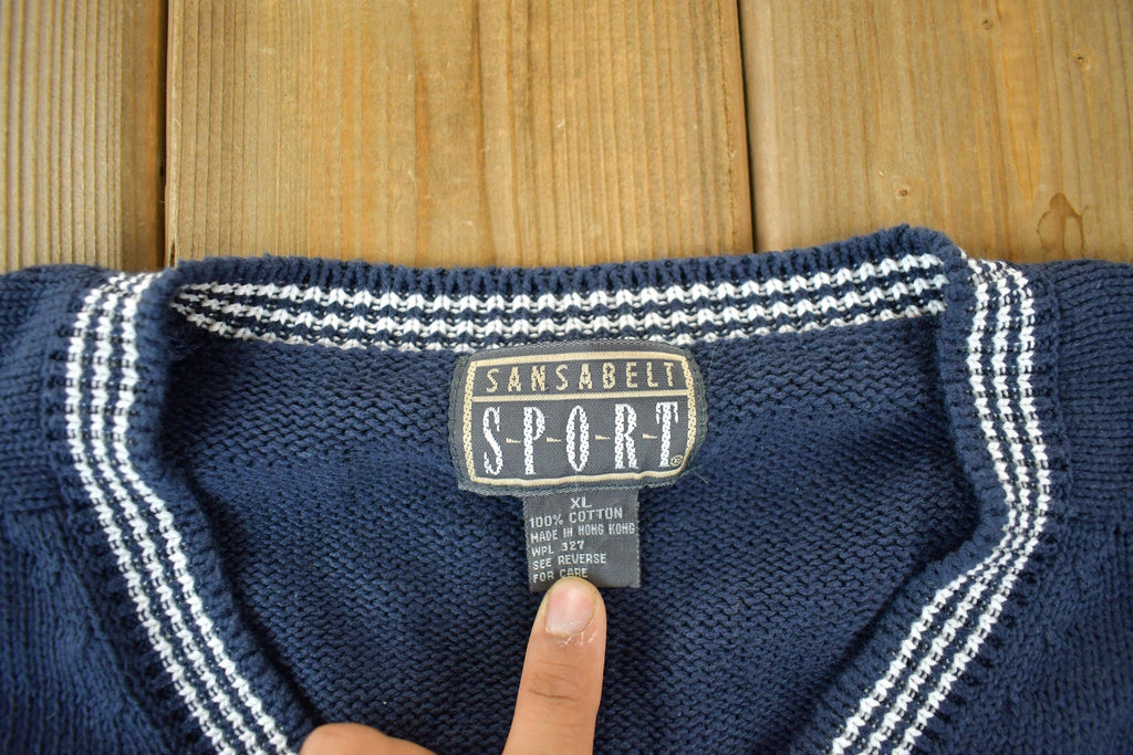 Vintage 1990s Golf Embroidered Golf Knitted Sweater Men's XL / Vintage 90s V Neck / Cricket Sweater / Outdoor / Sweatshirt / Sansaball Sport