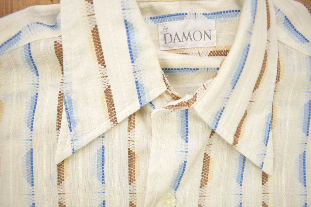 Vintage 1980s Damon Silcron Abstract Button Up Shirt