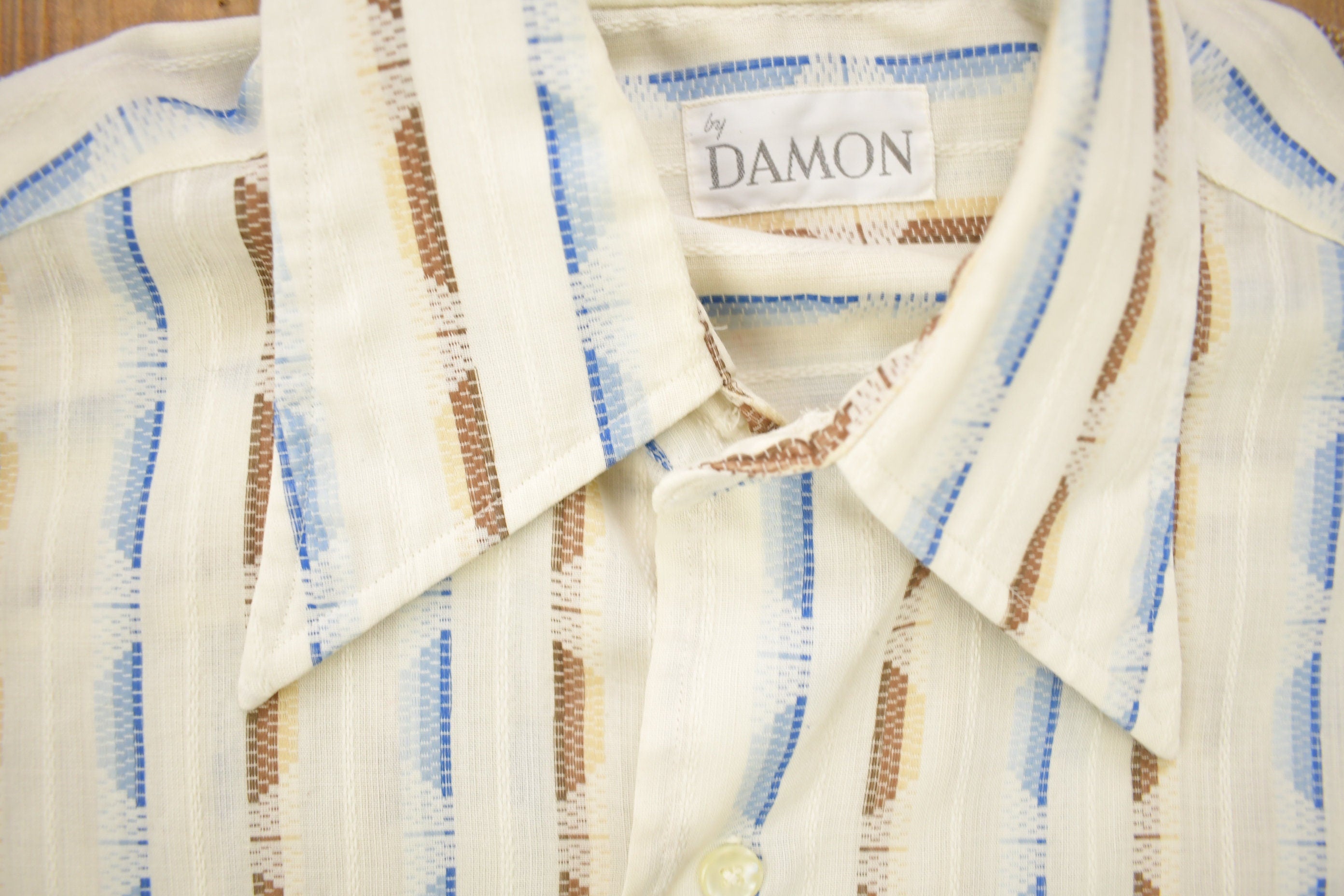 Vintage 1980s Damon Silcron Abstract Button Up Shirt