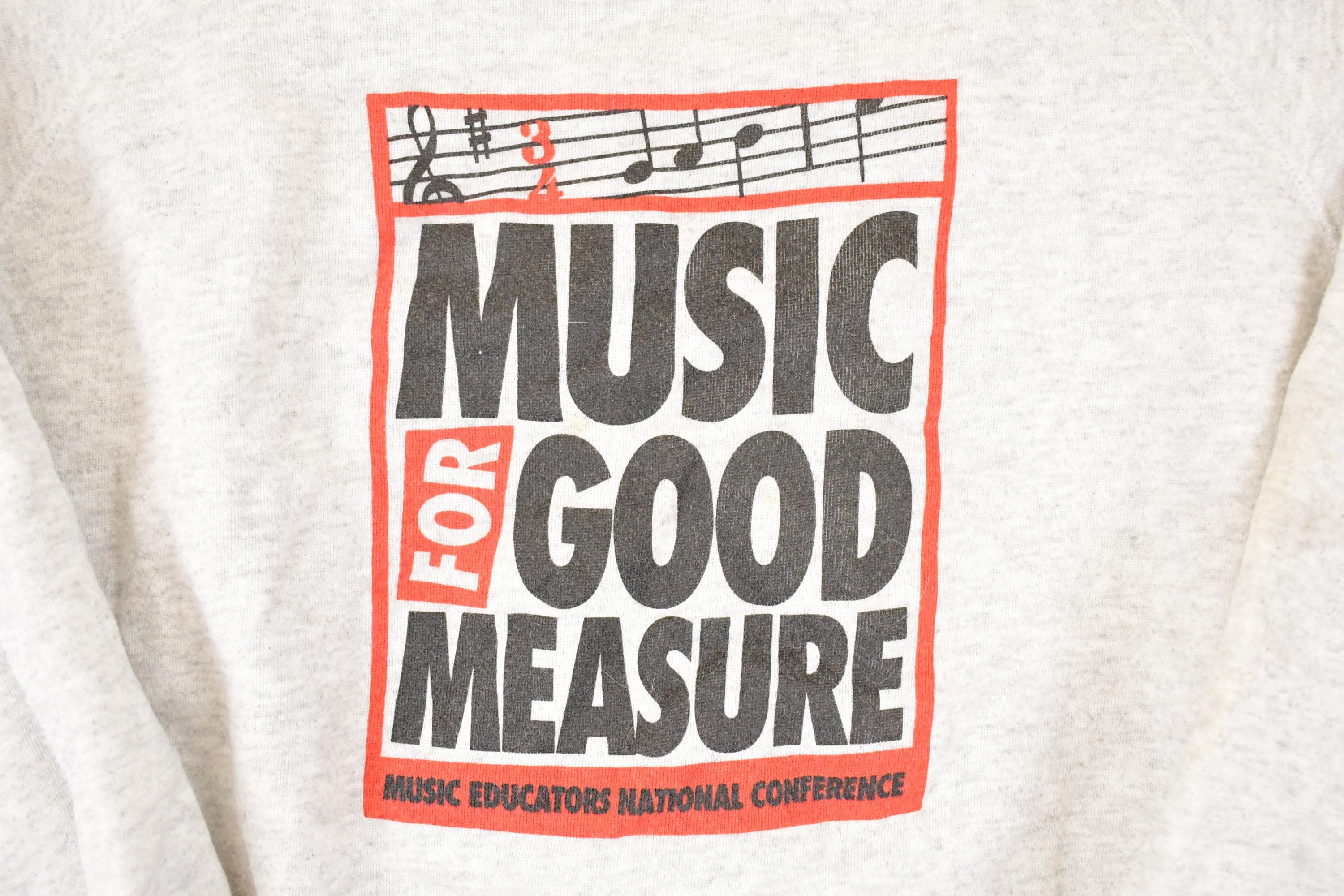 Vintage 1990s Music For Good Measure Graphic Print Crewneck Sweatshirt Men's L
