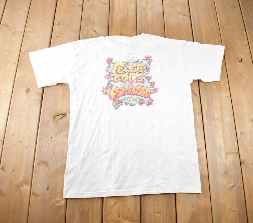 Vintage 1990s Java Joes St. Ignace Michigan Souvenir Travel T Shirt Size L