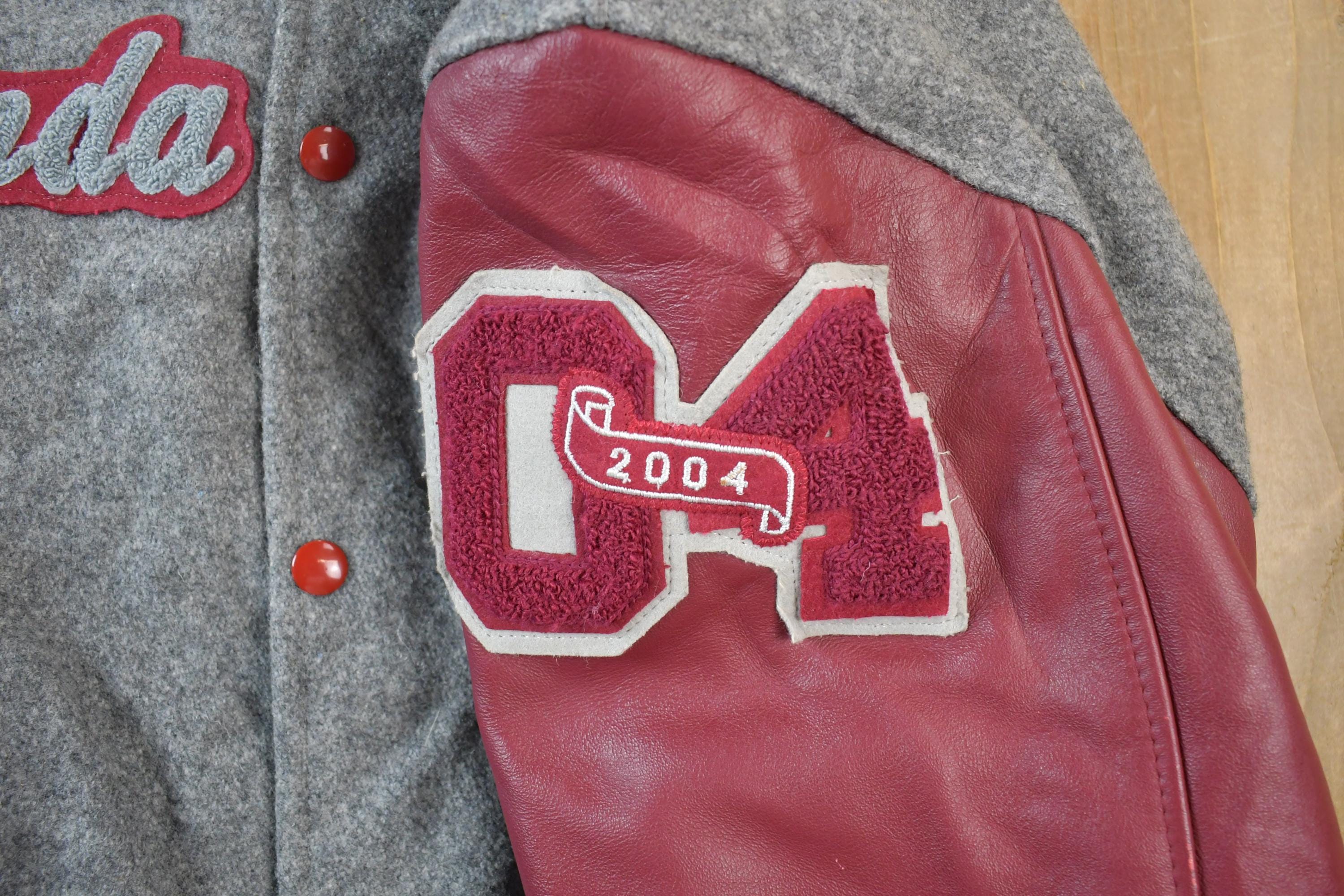 Vintage 2004 Triton Cobras Leather & Wool Varsity Meca Sportswear Amanda Jacket Made In USA