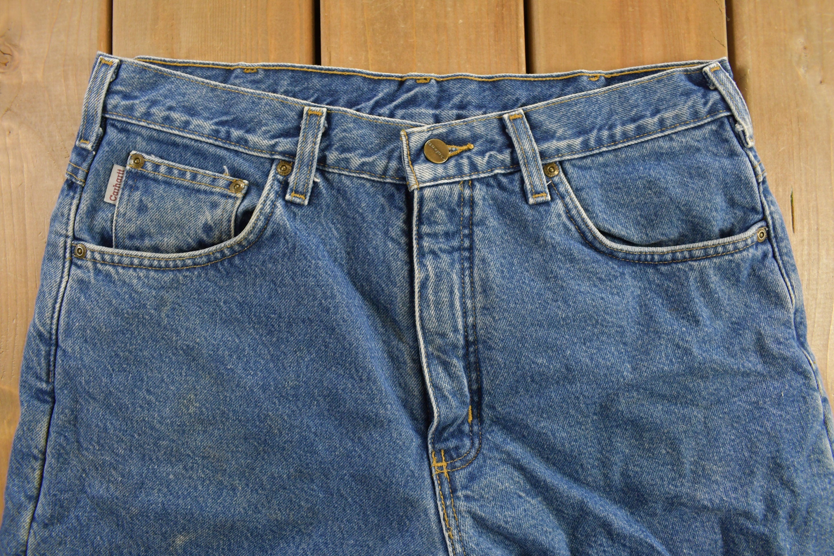 Vintage 1990s Carhartt Lined Carpenter Work Pants Size 34 x 30