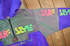 Vintage 1980s Surf Style Interplanetary Body Gear Quarter Zip Windbreaker Jacket Made In USA