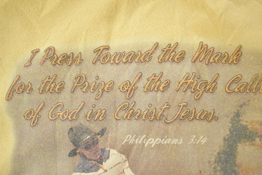 Vintage 1990s Philippians 3:14 Cowboy Horse Crewneck Sweatshirt
