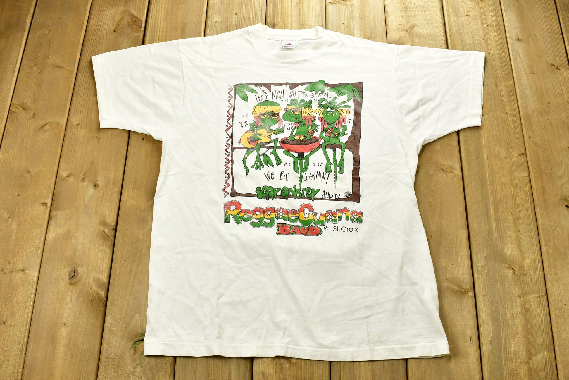 Vintage 1990s St. Croix Reggae Guana Band T-Shirt