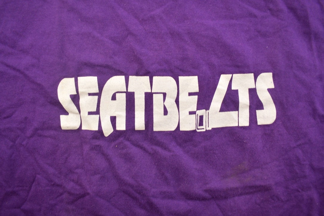 Vintage 1990s Seatbelts Safety Themed Graphic T Shirt