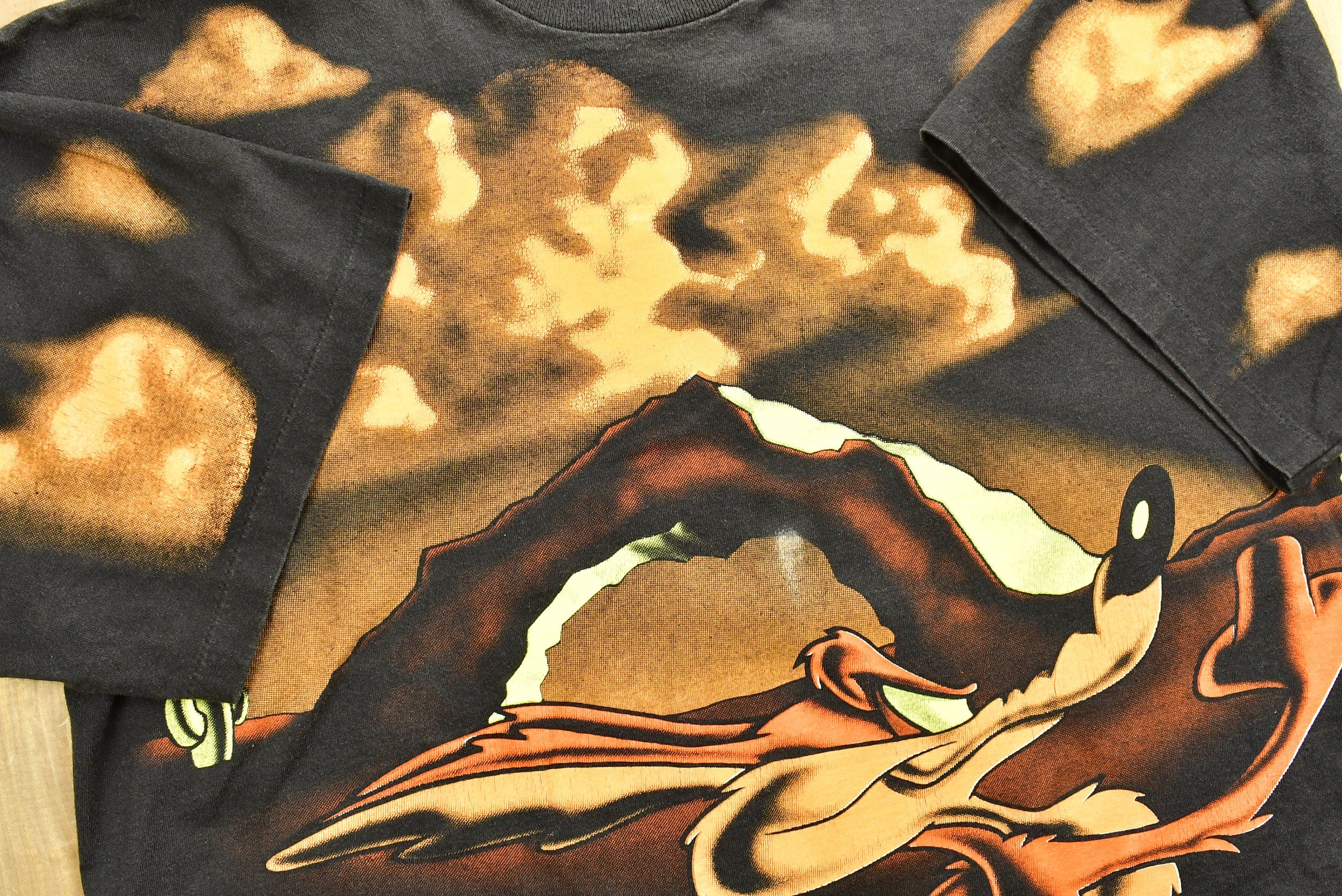 Vintage 1995 Wile E Coyote & Road Rununer All Over Print T-Shirt